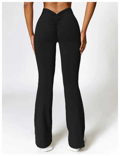 V Back Scrunch Flare Leggings