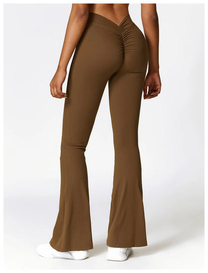 V Back Scrunch Flare Leggings