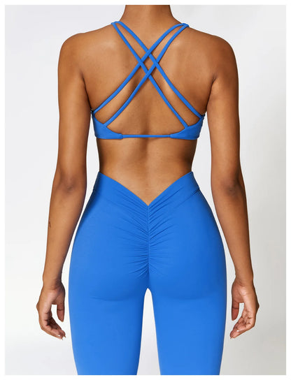 V Back Scrunch Flare Leggings