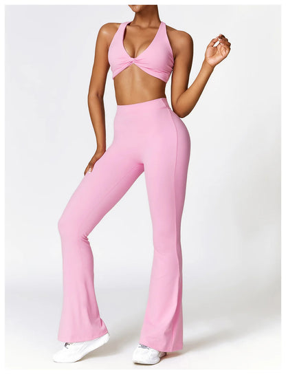 V Back Scrunch Flare Leggings