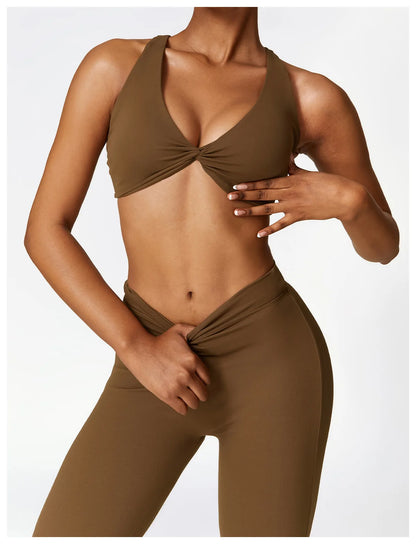 V Back Scrunch Flare Leggings