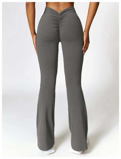 V Back Scrunch Flare Leggings