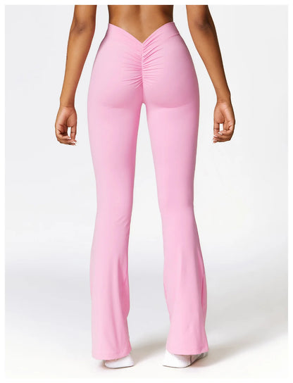 V Back Scrunch Flare Leggings