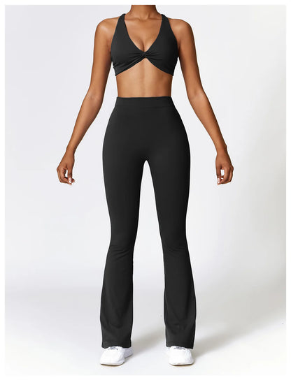V Back Scrunch Flare Leggings