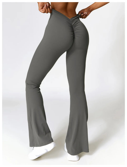 V Back Scrunch Flare Leggings