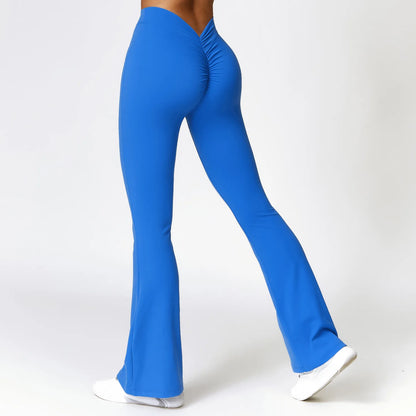 V Back Scrunch Flare Leggings
