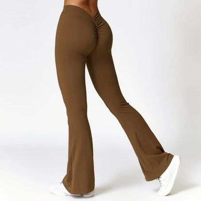 V Back Scrunch Flare Leggings