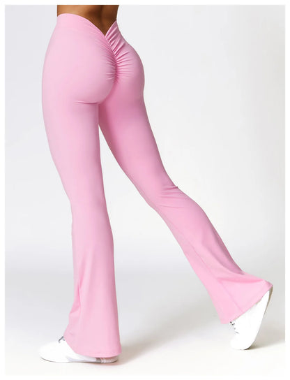 V Back Scrunch Flare Leggings
