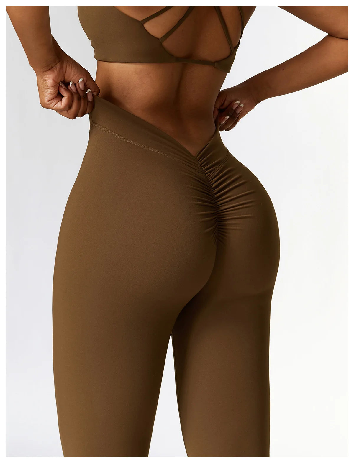 V Back Scrunch Flare Leggings