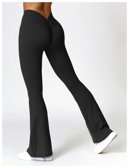 V Back Scrunch Flare Leggings