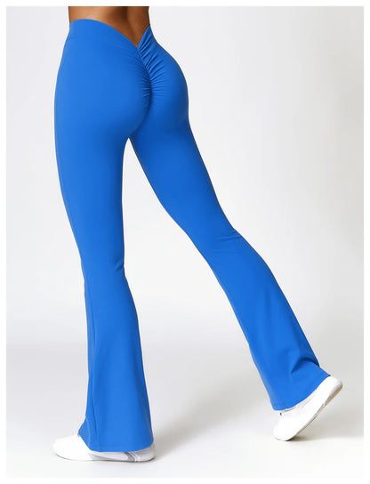 V Back Scrunch Flare Leggings